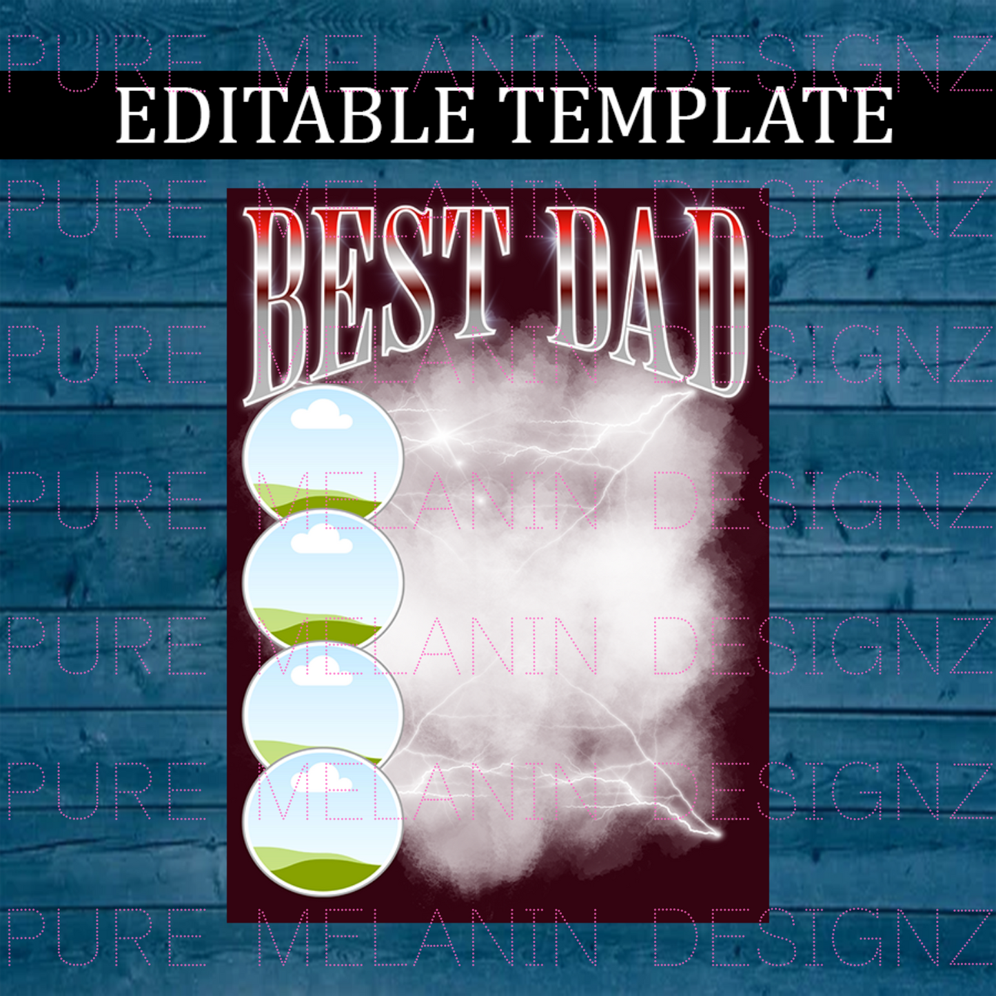 Dad Tee Template (Canva) - Red Brick