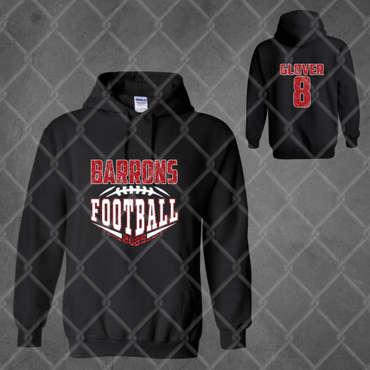 Custom Glitter Football Hoodie