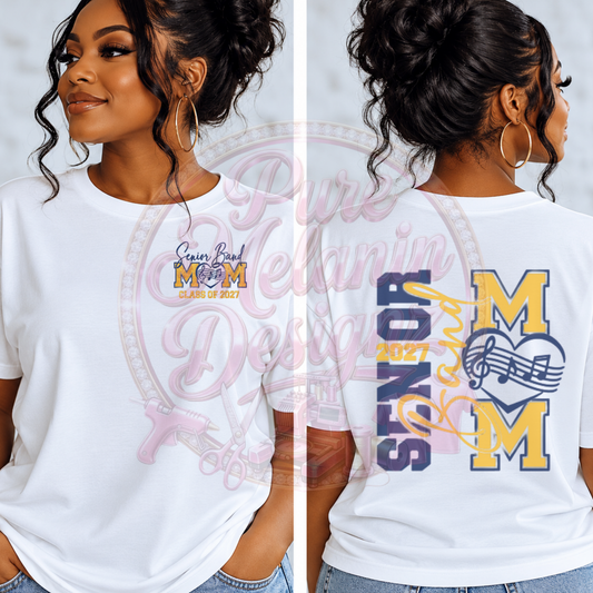 Glitter Senior Band Mom School Spirit Shirt