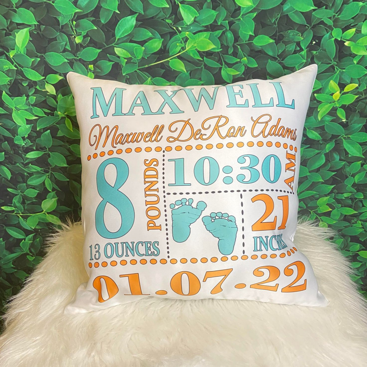 Baby Birth Announcement Pillow