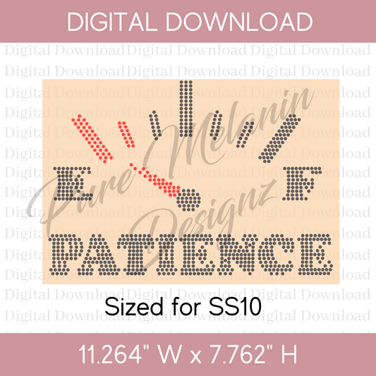 Patience on E Rhinestone Template