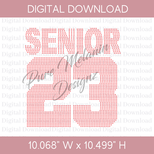 Senior 23 Rhinestone Template